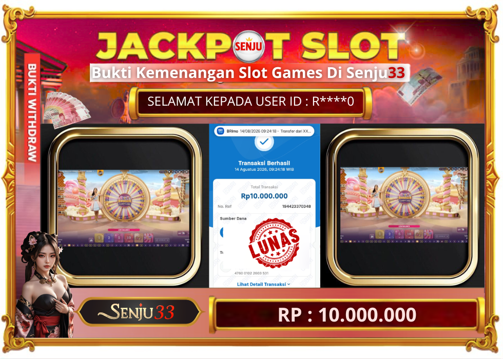 🎰 SENJU33 JACKPOT SLOT Rp. 10.000.000 LUNAS 🎉