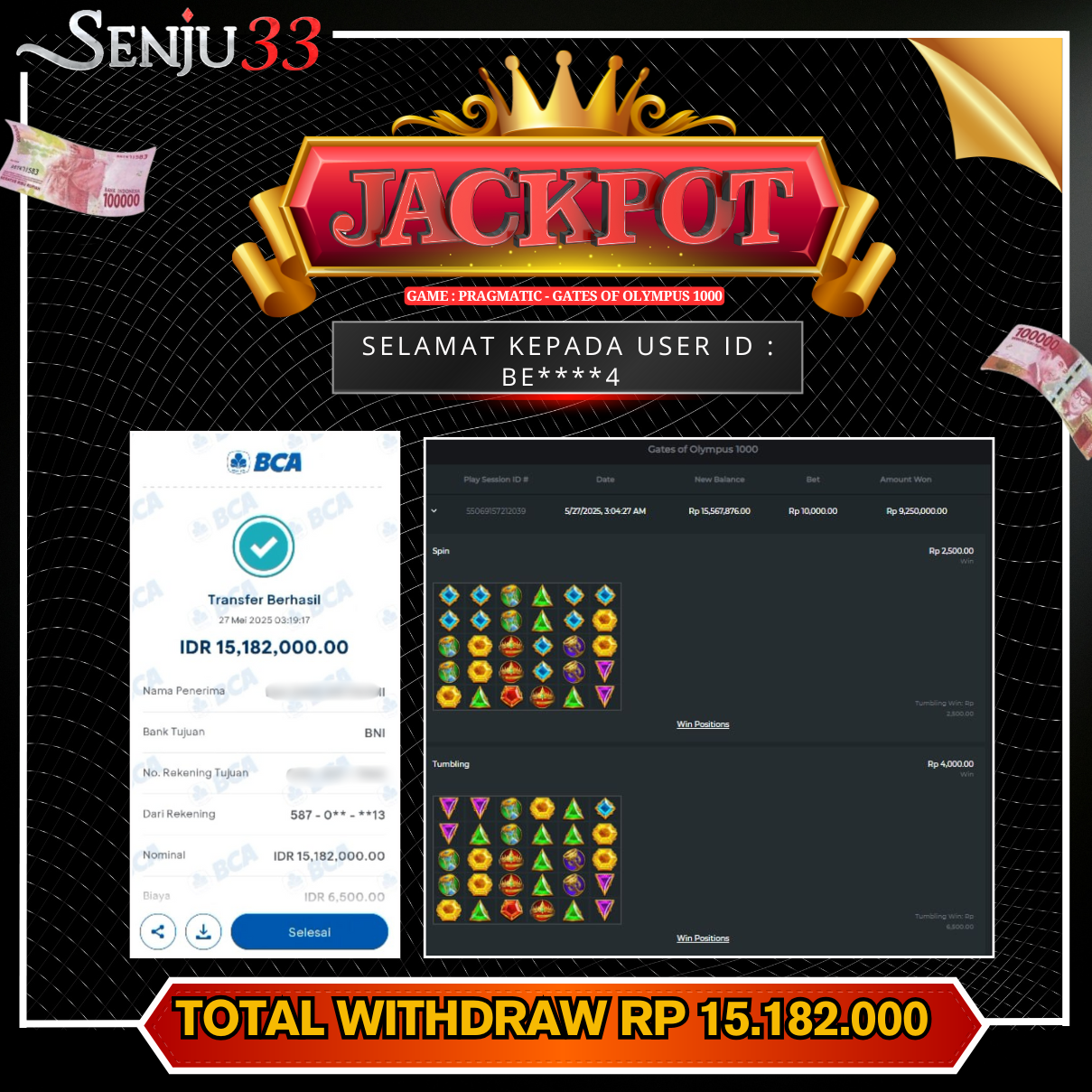 🎰 SENJU33 JACKPOT SLOT Rp. 15.182.000 LUNAS 🎉