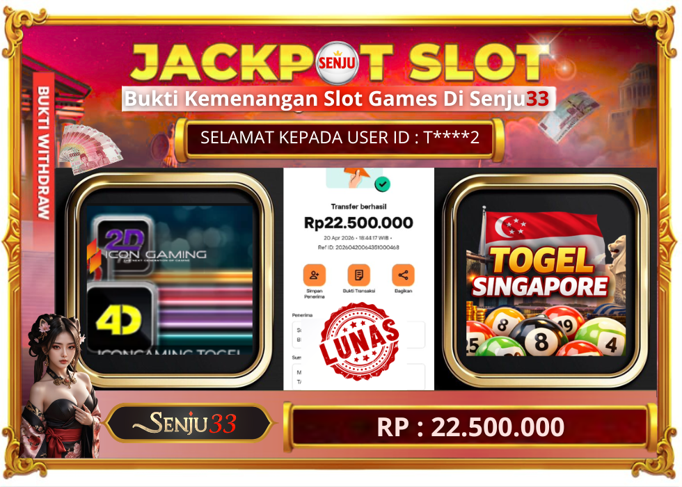 🎰 SENJU33 JACKPOT SLOT Rp. 22.500.000 LUNAS 🎉