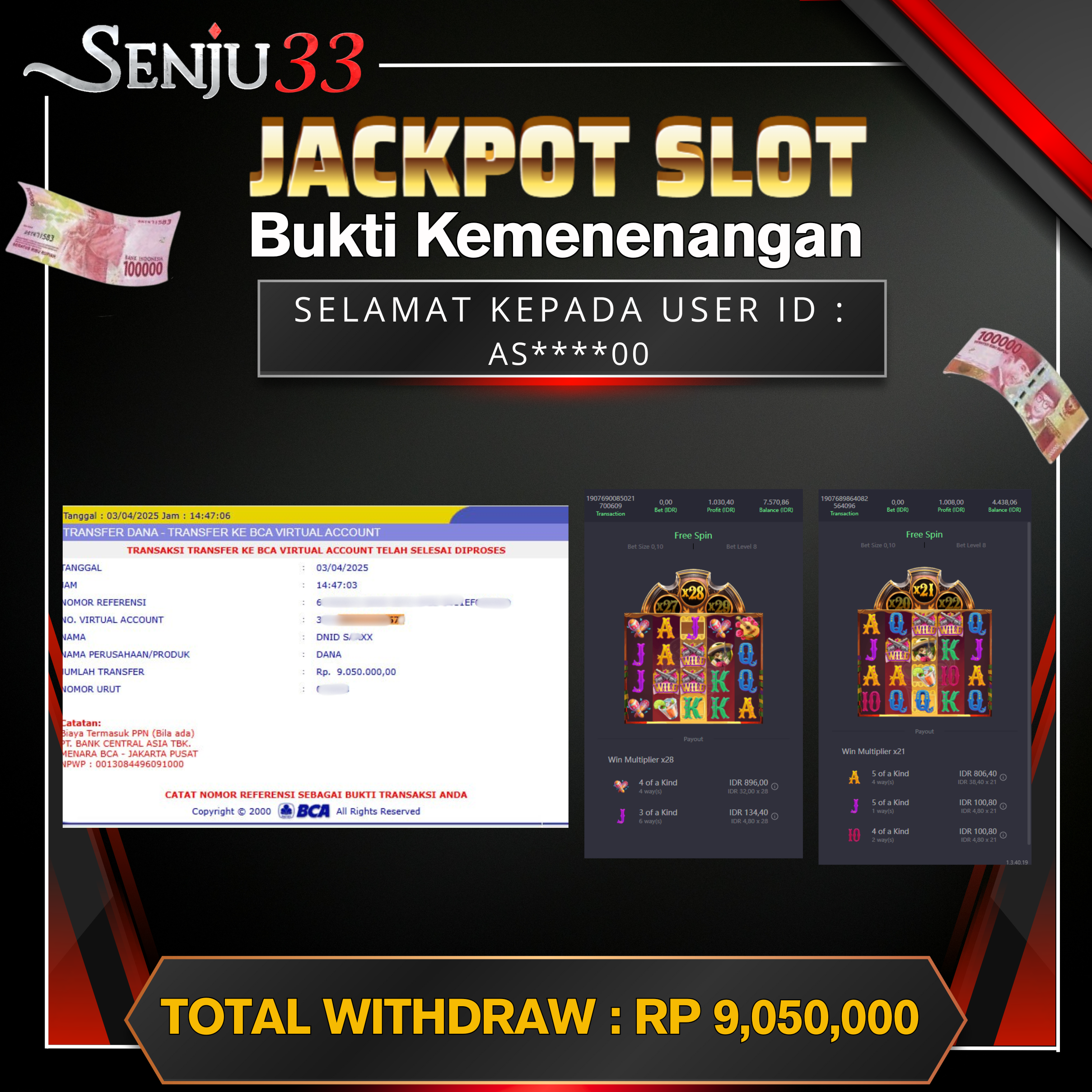 🎰 SENJU33 JACKPOT SLOT Rp. 9.050.000 LUNAS 🎉