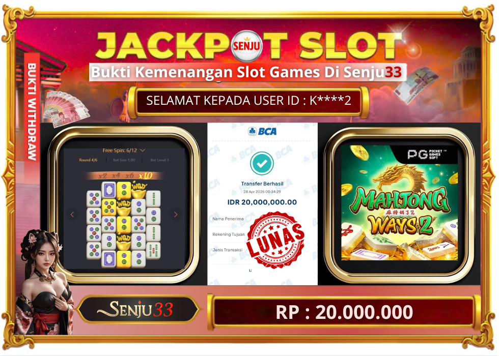 🎰 SENJU33 JACKPOT SLOT Rp. 20.000.000 LUNAS 🎉