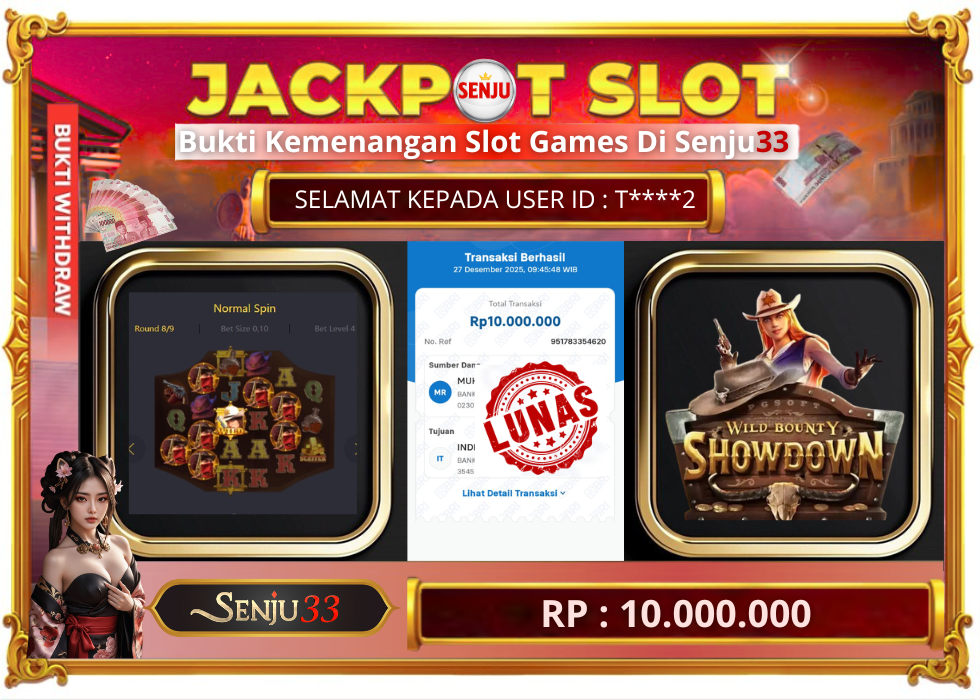 🎰 SENJU33 JACKPOT SLOT Rp. 10.000.000 LUNAS 🎉