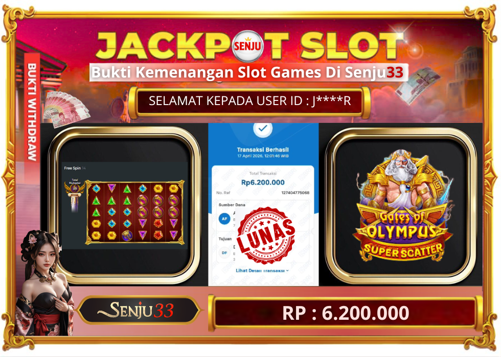 🎰 SENJU33 JACKPOT SLOT Rp. 6.200.000 LUNAS 🎉