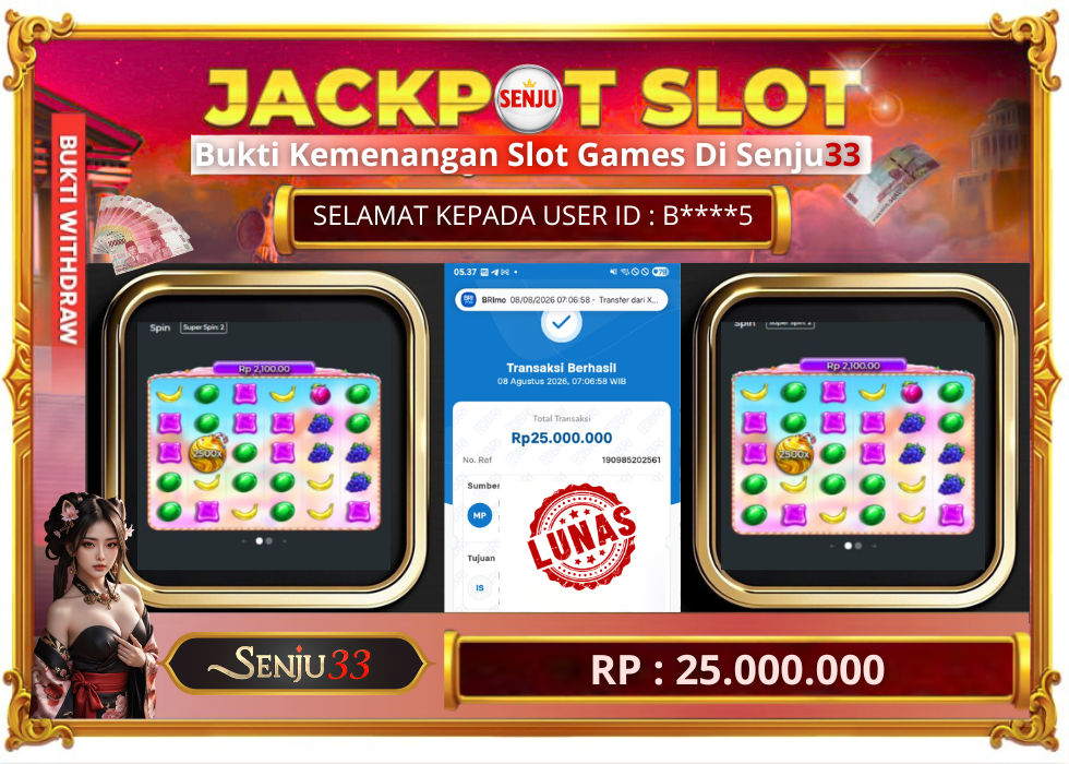 🎰 SENJU33 JACKPOT SLOT Rp. 25.000.000 LUNAS 🎉