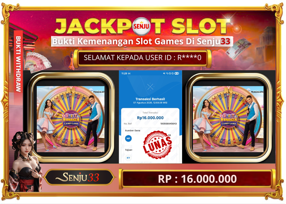 🎰 SENJU33 JACKPOT SLOT Rp. 16.000.000 LUNAS 🎉