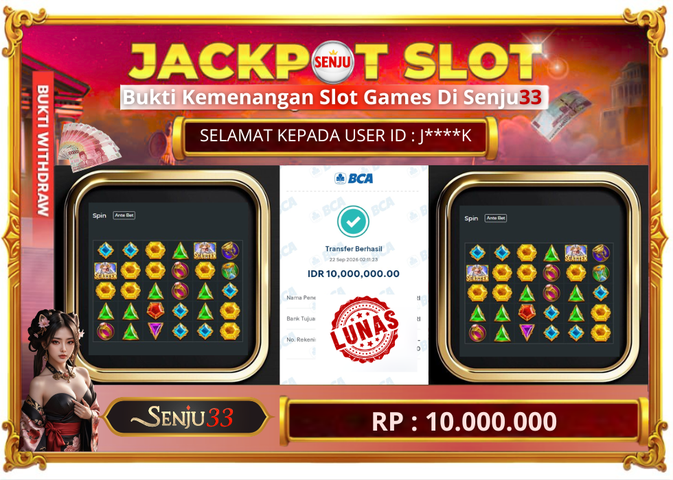 🎰 SENJU33 JACKPOT SLOT Rp. 10.000.000 LUNAS 🎉