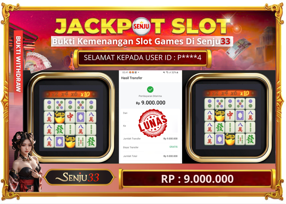 🎰 SENJU33 JACKPOT SLOT Rp. 9.000.000 LUNAS 🎉