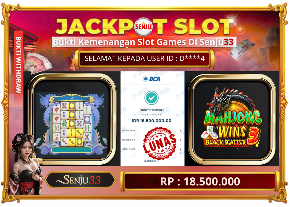 🎰 SENJU33 JACKPOT SLOT Rp. 18.500.000 LUNAS 🎉